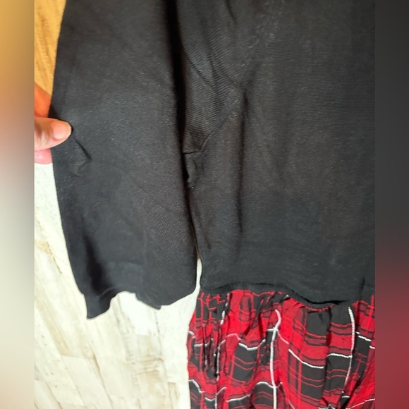 Torrid Mini Challis To Knit Dress Black Red Plaid Dark Academia Holiday - Picture 5 of 9